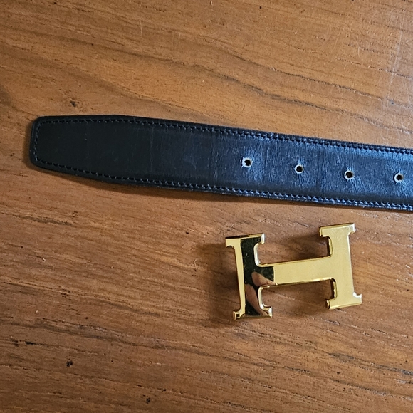 HERMES Reversible H belt Tan Black Size 70 XS - Picture 4 of 11